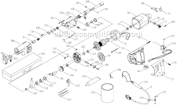 Page A Diagram and Parts List for 9737 Type 2 Porter Cable Reciprocating Saw